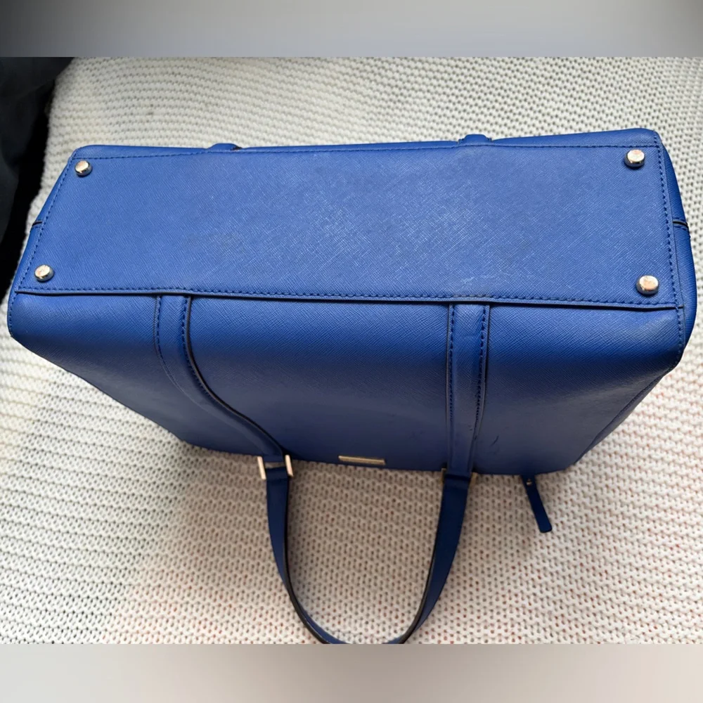 Kate Spade FLAWED Blue Saffiano Leather Newbury Lane Loden Large Bag